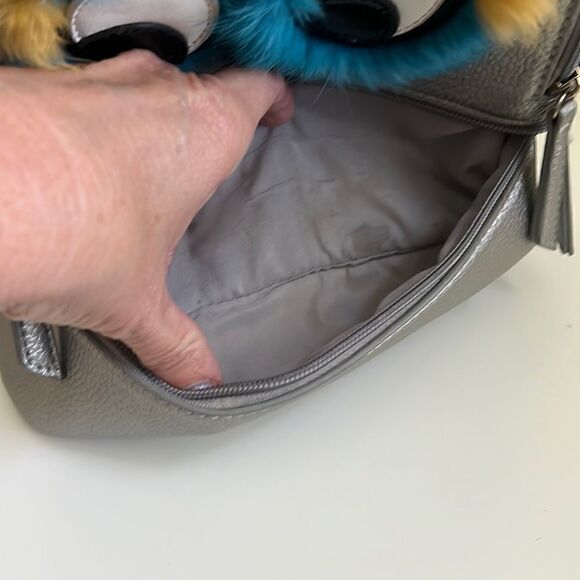 Olivia Miller Furface Silver Retro Inspired Mini Backpack - Picture 6 of 14